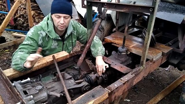 Самодельный трактор продолжение  Убрал червячный редуктор  Трактор Своими руками КПП от ВАЗ 2109