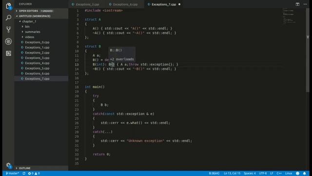 C++ throwing exceptions from constructors and destructors смотреть онлайн