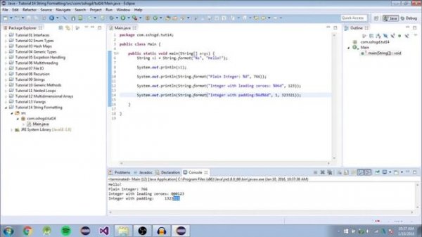 Programming Tutorial 40 - Intermediate Java - 14 - String Formatting