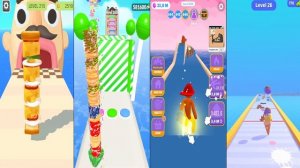 SANDWICH RUNNER vs PANCAKE RUN vs GIANT RUSH vs ICE CREAM RUNNER - Gameplay All Levels UPDATED 2023