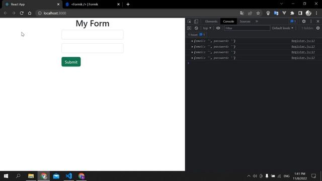 React js dərsləri 4. Axios və Formik istifadə edərək Firebase üzərindən register. смотреть онлайн