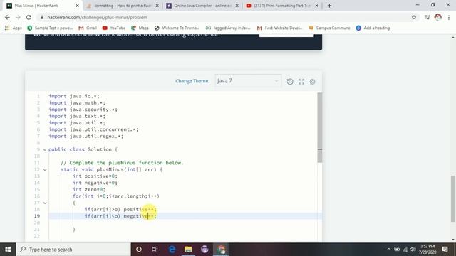 Plus Minus | Hackerrank | Problem Solving | Solution | in Hindi смотреть онлайн