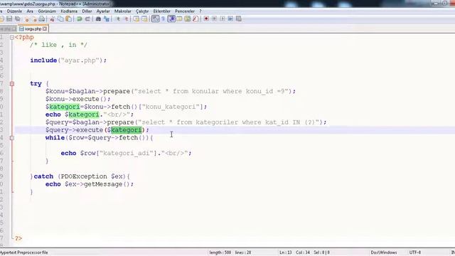 Php Pdo İn Cümlesi Kullanımı смотреть онлайн