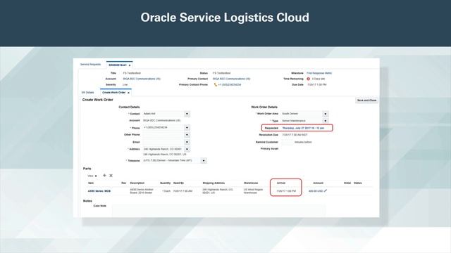 Oracle Service Logistics Cloud смотреть онлайн