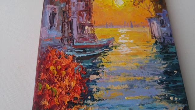 Картина маслом Вспоминая Италию Уголок Портофино Oil painting Remembering Italy Corner of Portofin смотреть онлайн