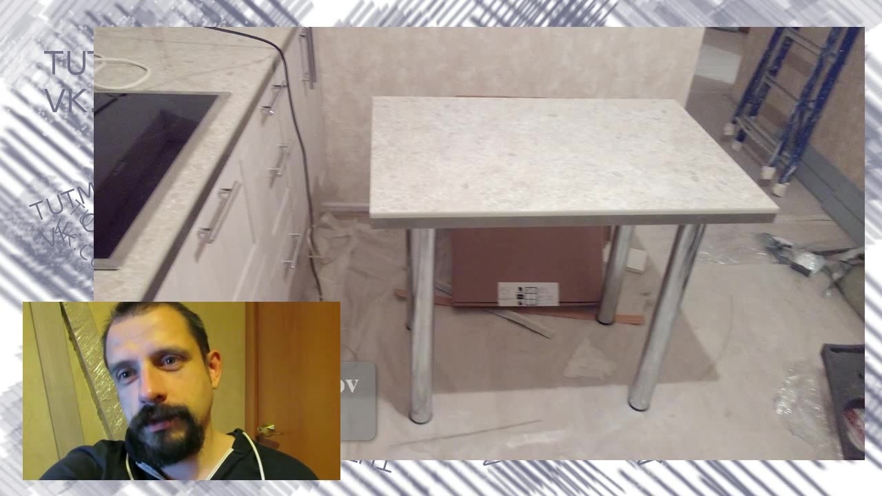 Снова стол из оставшегося куска столешницы. смотреть онлайн