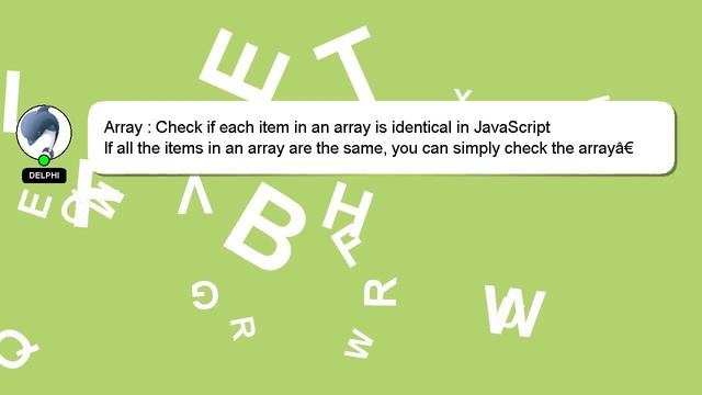 Array : Check if each item in an array is identical in JavaScript смотреть онлайн