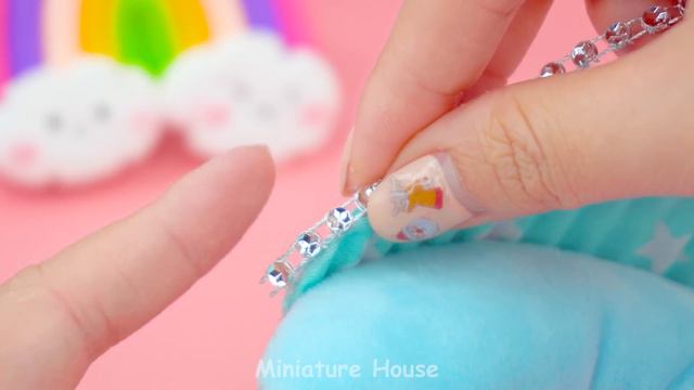 DIY Build Cute Pink House with Bedroom, Kitchen, Rainbow Slide from Clay ❤️ DIY Miniature House смотреть онлайн