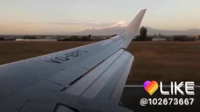 Landing In Zvartnots Airport, Yerevan, Armenia. Ararat Mount