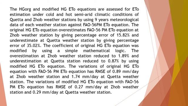 Reference Evapotranspiration by Hargreaves and Modified Hargreaves Equations under Semi Arid Enviro смотреть онлайн