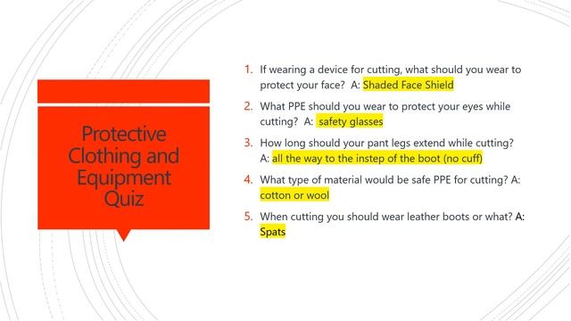 Protective Clothing & Equipment Quiz смотреть онлайн