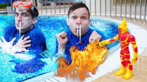 Человек Огонь спасает Аквапарк! - Бен 10 игры битвы онлайн. Супергерои видео шоу для детей Акватим