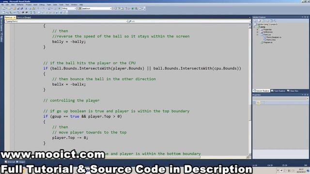 C# Tutorial - Create a simple Pong Game in Visual Studio смотреть онлайн