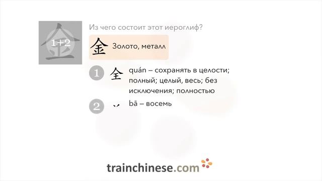 Как пишется 金 (jīn) – золото — порядок черт, ключ, примеры и произношение смотреть онлайн
