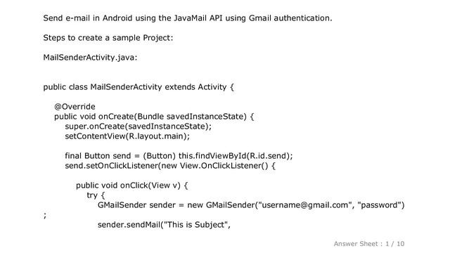 Android : Sending Email in Android using JavaMail API without using the default/built-in app смотреть онлайн