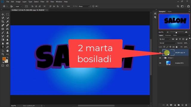 3D TEXT TAYYORLASH || PHOTOSHOPDA 3D TEXT TAYYORLASH смотреть онлайн
