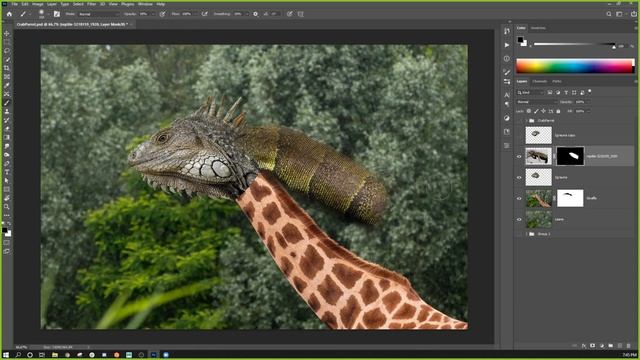 Introduction to Photoshop - 12 - Animal Morph II (Giraffe Lizard) смотреть онлайн
