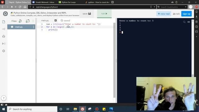 Python: for loop and while loop with user input смотреть онлайн