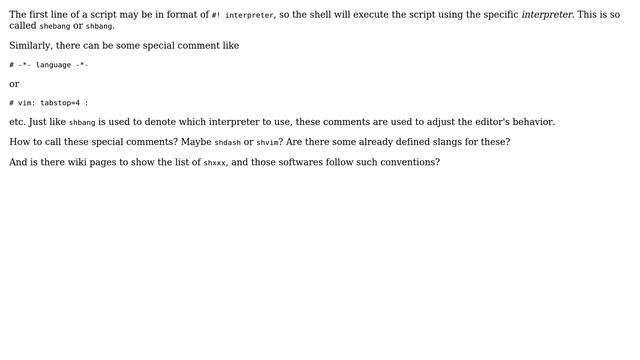 Unix & Linux: As we call `#!/bin/perl` 'shebang', what we call `-\*- perl -\*-`? смотреть онлайн