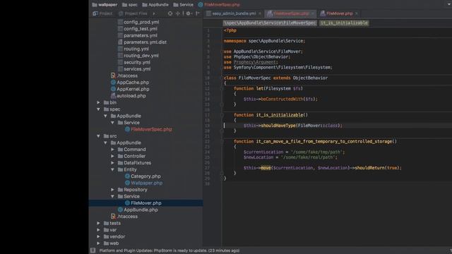 [16/38] - Using PhpSpec to Test our FileMover смотреть онлайн