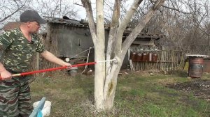 СУПЕРудобная кисть для побелки деревьев (с долговечным ворсом)