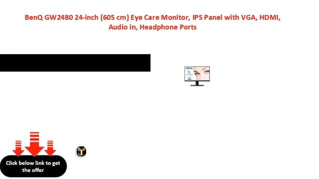 BenQ GW2480 24 inch 605 cm Eye Care Monitor, IPS Panel with VGA, HDMI, Audio in, Headphone Ports смотреть онлайн