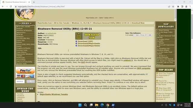 Remove Windows 7, 8, 10, And 11 Bloat With Bloatware Removal Utility (BRU)