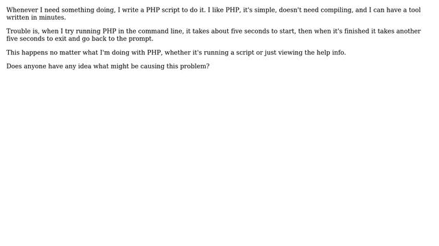 Running PHP as CLI, takes a long time смотреть онлайн