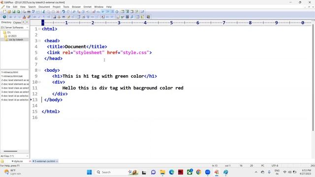 CSS - External css - Java full stack by lokesh jammugani 2023 april смотреть онлайн
