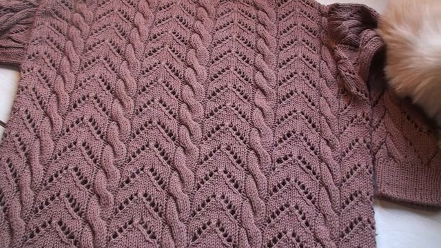 МК. АЖУРНЫЙ ДЖЕМПЕР ВЯЗАННЫЙ СПИЦАМИ смотреть онлайн