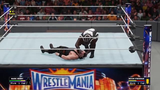 WWE 2K18 - Mark Henry VS Braun Strowman at WrestleMania (Tables Match) смотреть онлайн