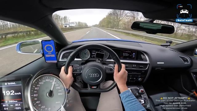 440HP AUDI S5 SUPERCHARGED 292km/h on Autobahn by AutoTopNL смотреть онлайн