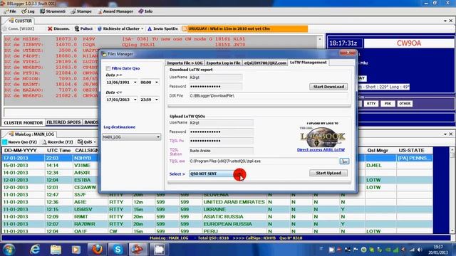 BBLogger: settaggio parametri per upload e download automatico su LoTw смотреть онлайн
