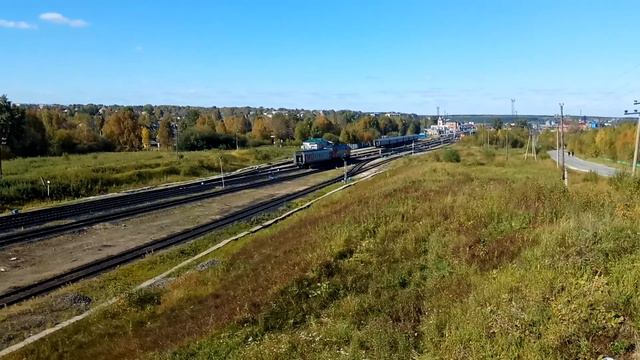 Прибытие пригородного поезда Ираёль - Сосногорск на станцию Сосногорск