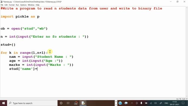Python Binary Files : How to write data to Binary Files & Read data from Binary files Class 12 смотреть онлайн