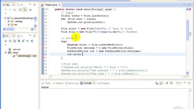 VTC Player Advanced Java Programming Java SE 7, Basic File I O Example смотреть онлайн