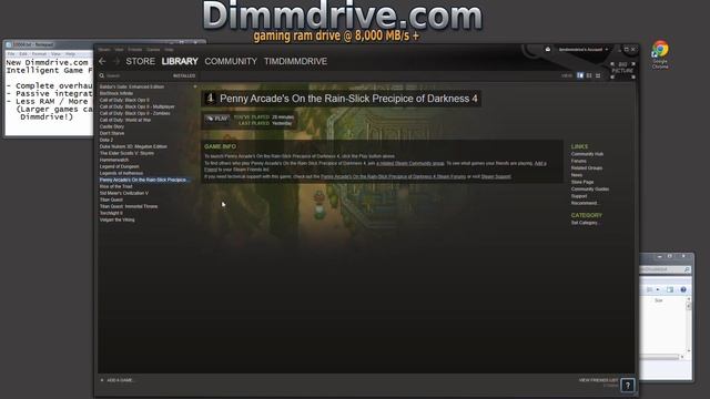 Dimmdrive Ramdisk:  Large Games using Smaller Ramdrives