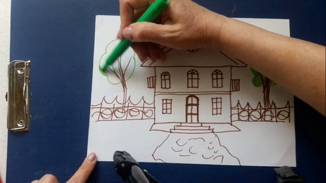Как нарисовать домик смотреть онлайн