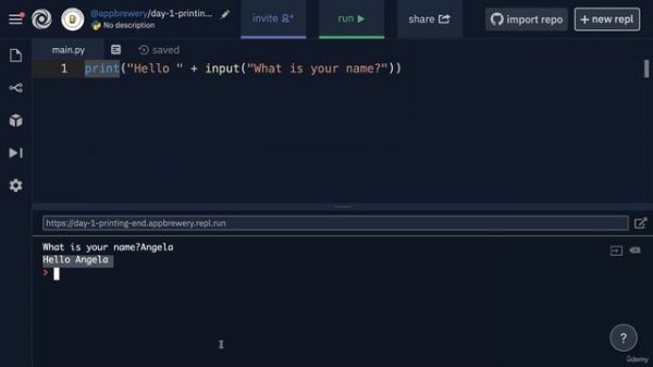 Day 1 - 11-The Python Input Function