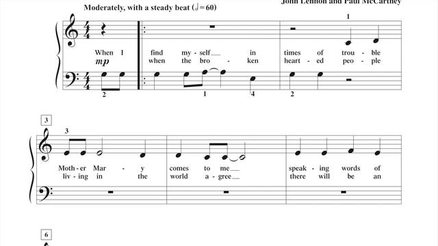 Let It Be (page 8, Adult Piano Adventures Popular Book 1) смотреть онлайн
