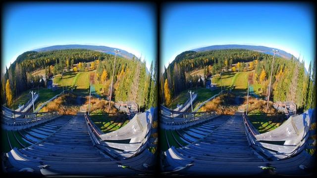 View from Linderud ski jump tower in VR3D смотреть онлайн