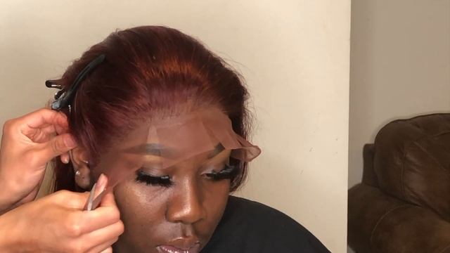 AFFORDABLE WIG FROM AMAZON! Black ➡️ Burgundy Red + INSTALL ft. BLY Hair смотреть онлайн