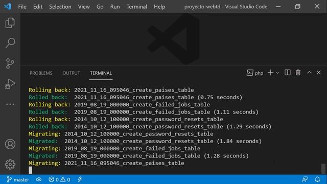 Migraciones Laravel | Comando Artisan - revertir y ejecutar смотреть онлайн