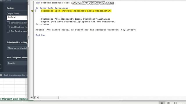 Workbook Error Handling code. смотреть онлайн