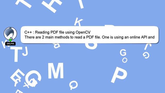 C++ : Reading PDF file using OpenCV смотреть онлайн