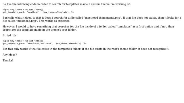 Wordpress: Get_template_part inside a folder смотреть онлайн