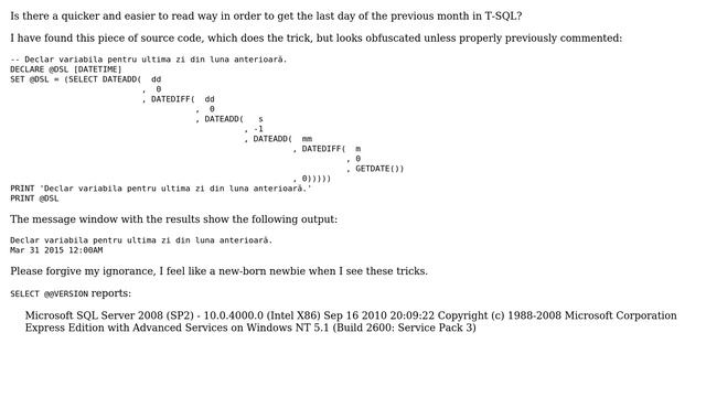 Databases: How to Get the Last Day of the Previous Month? (2 Solutions!!) смотреть онлайн