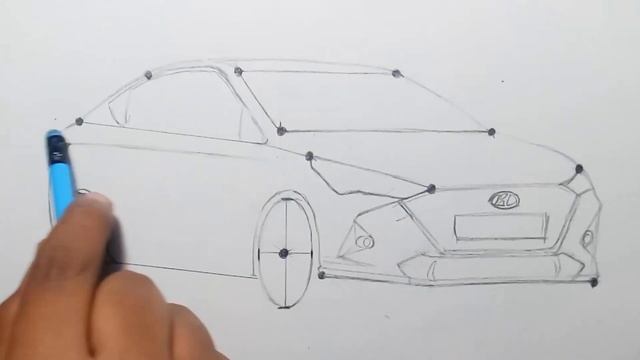 Hyundai Verna Drawing || SWAY || Step By Step || Watercolor
