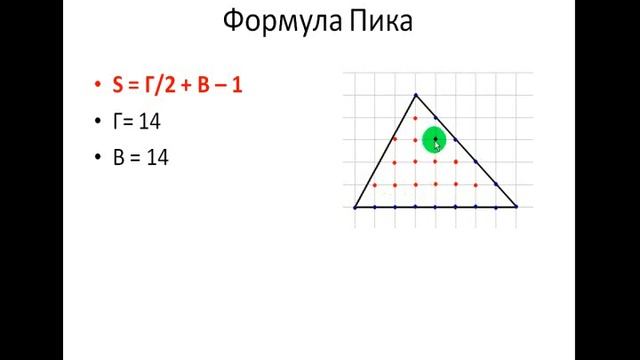Формула Пика для решения задач В3 ЕГЭ по математике смотреть онлайн