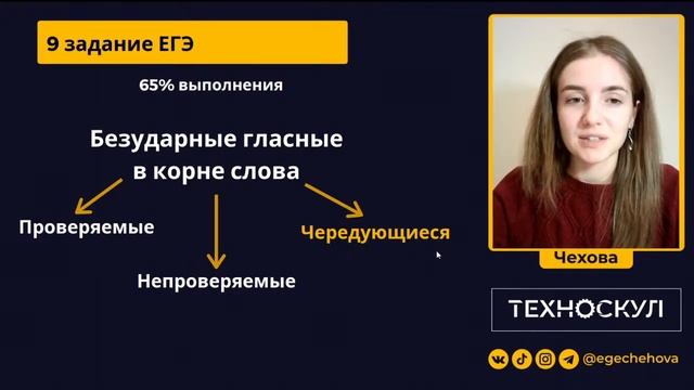 Правописание КОРНЕЙ. ЕГЭ Русский. Полина Чехова. Техноскул смотреть онлайн